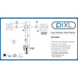 piXL Double Monitor Arm Desk Mount - Furniture by piXL The Chelsea Gamer