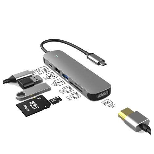 Prevo - C605A USB Type-C 6-In-1 Hub - Cables by Prevo The Chelsea Gamer