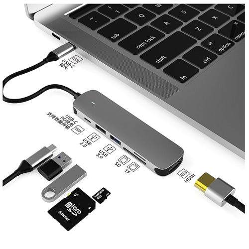 Prevo - C605A USB Type-C 6-In-1 Hub - Cables by Prevo The Chelsea Gamer
