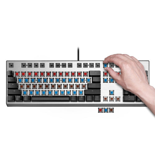 Cooler Master CK351 Optical Keyboard in Silver with LK DarGo Red Switches - Keyboard by Cooler Master The Chelsea Gamer