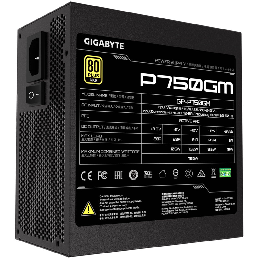 Gigabyte P750GM 750W Power Supply - Core Components by Gigabyte The Chelsea Gamer