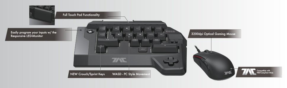 HORI Tactical Assault Commander (TAC:Four) KeyPad and Mouse Controller - Console Accessories by HORI The Chelsea Gamer