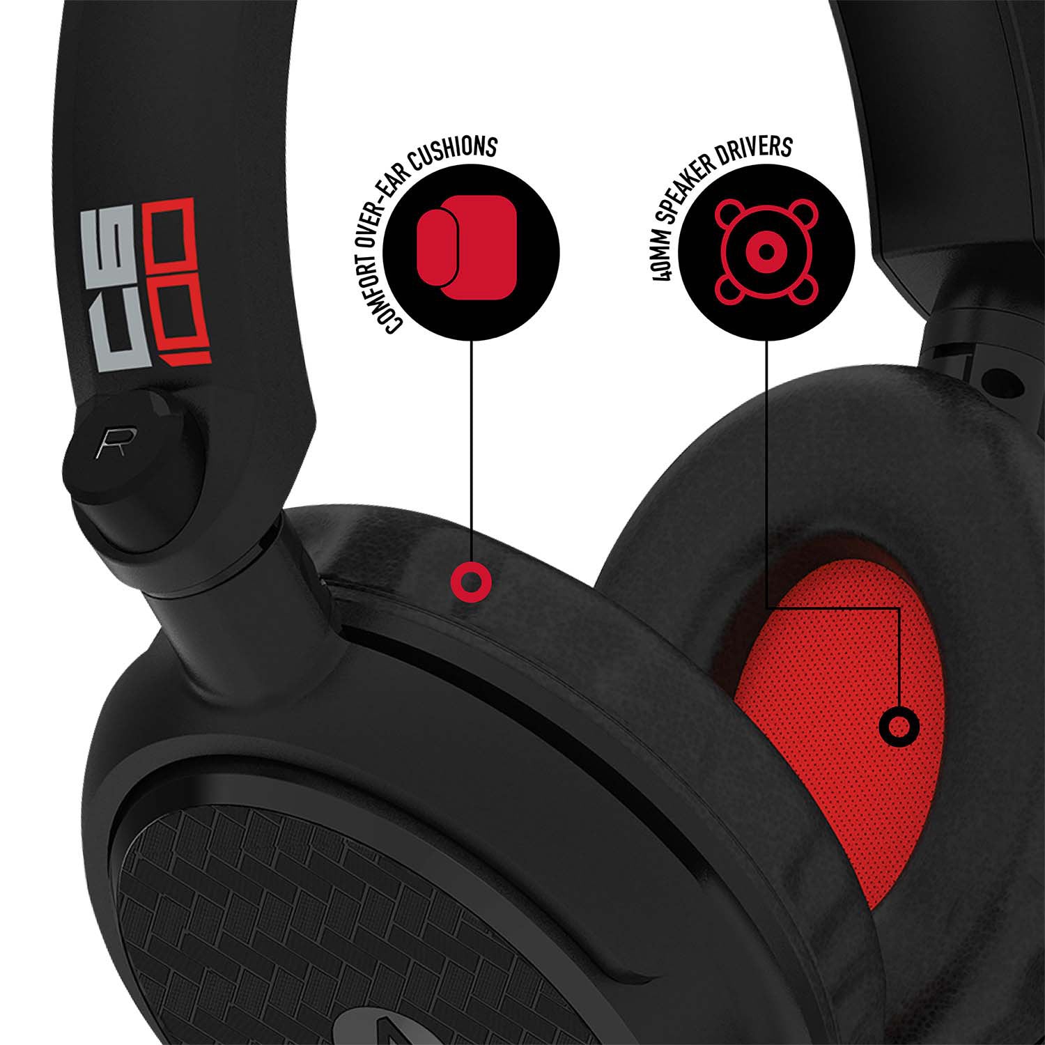 STEALTH C6-100 Stereo Gaming Headset & Stand - Black & Red - Console Accessories by ABP Technology The Chelsea Gamer