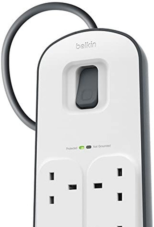 Belkin 8 Way Surge Protect Strip - 2m Cable with 2 x USB - Cables by Belkin The Chelsea Gamer