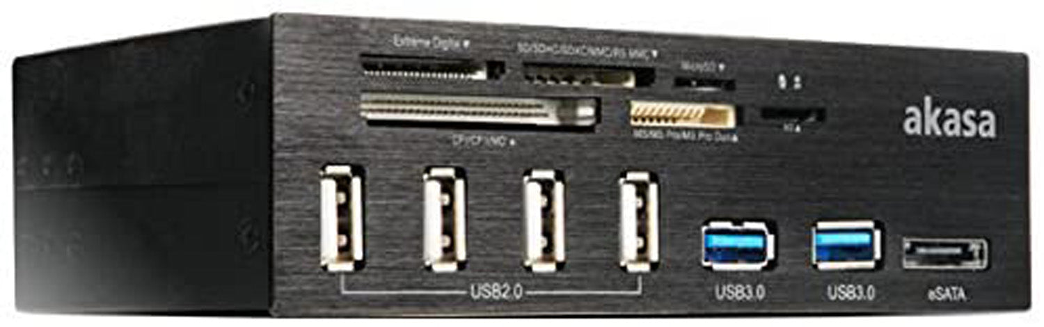 Akasa InterConnect Pro - USB 3.0/2.0 Front Bay Multi Card Reader - Core Components by Akasa The Chelsea Gamer