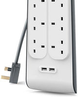 Belkin 6 Way Surge Protect Strip - 2m Cable with 2 x USB - Cables by Belkin The Chelsea Gamer