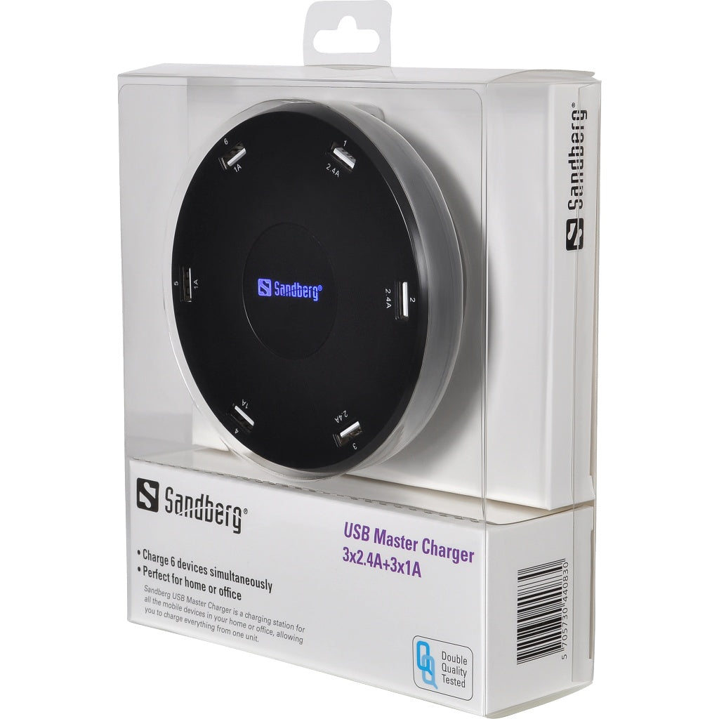 Sandberg USB Master Charger 3x2.4A+3x1A - Cables by Sandberg The Chelsea Gamer