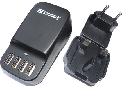 Sandberg 4in1 USB AC Charger 6.8A EU+UK - Cables by Sandberg The Chelsea Gamer