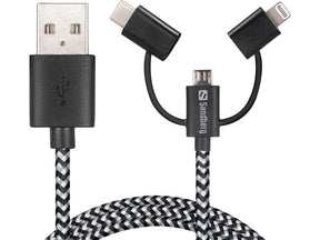 Sandberg USB to Lightning/MicroUSB/USB-C -1m - Cables by Sandberg The Chelsea Gamer