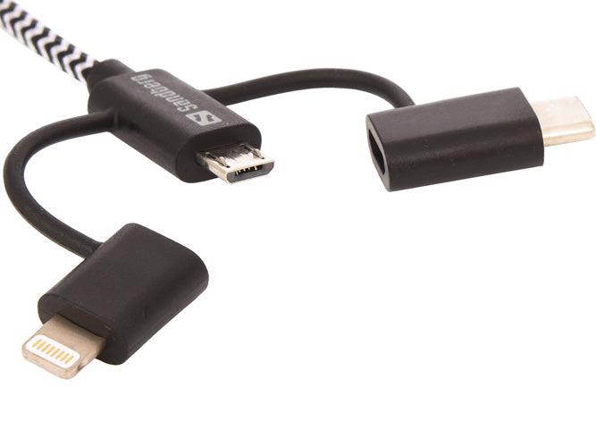 Sandberg USB to Lightning/MicroUSB/USB-C -1m - Cables by Sandberg The Chelsea Gamer