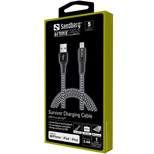 Sandberg Survivor Lightning Cable 1M - Cables by Sandberg The Chelsea Gamer
