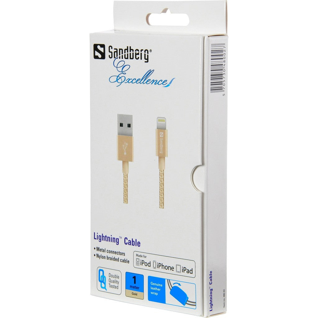 Excellence Lightning Gold 1m - Cables by Sandberg The Chelsea Gamer