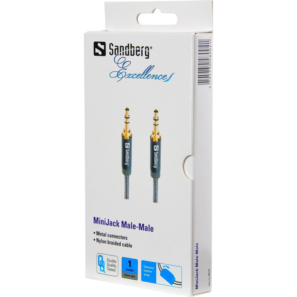 Excellence MiniJack 1m Gray - Cables by Sandberg The Chelsea Gamer