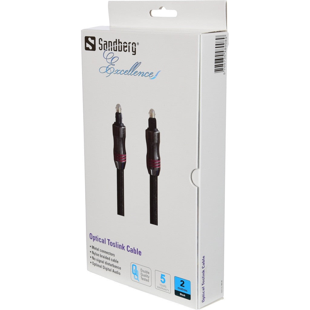 Sandberg Excellence Optical Toslink 2m - Cables by Sandberg The Chelsea Gamer