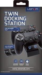 Venom PlayStation 4 Twin Charge Docking Station - Black - Console Accessories by Venom The Chelsea Gamer