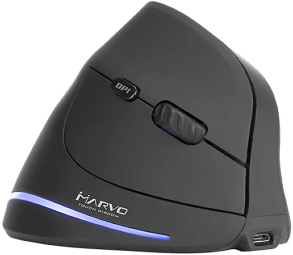 Marvo Scorpion M703W Wireless Blue LED Black Right-Handed Ergonomic Rechargeable Gaming Mouse - Mice by Marvo The Chelsea Gamer