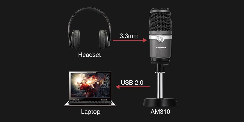 AVermedia USB Microphone AM310 - Core Components by AverMedia The Chelsea Gamer