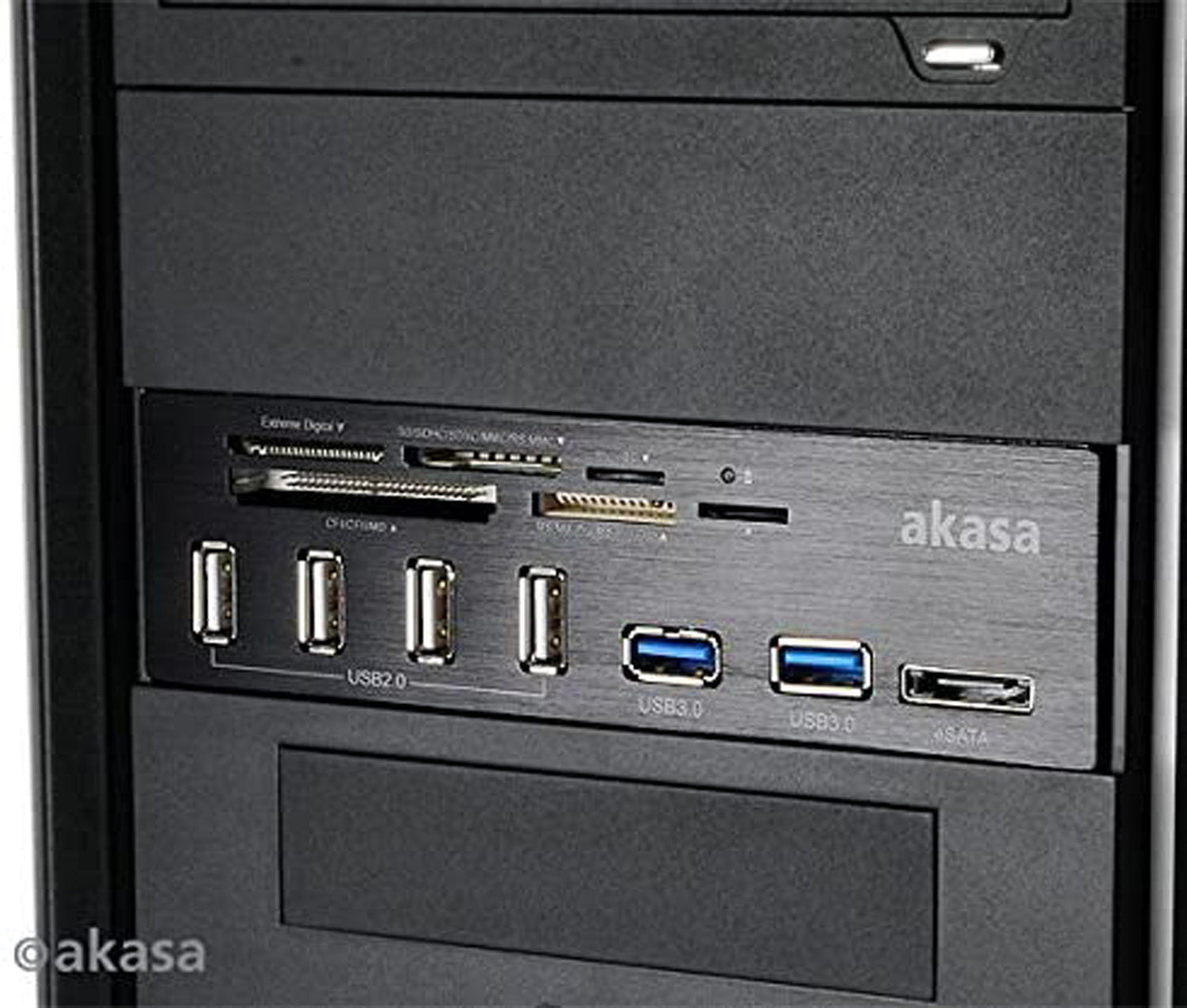 Akasa InterConnect Pro - USB 3.0/2.0 Front Bay Multi Card Reader - Core Components by Akasa The Chelsea Gamer