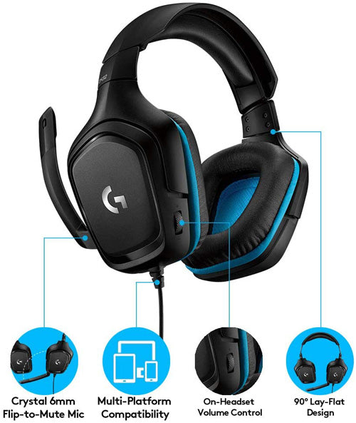 Logitech G432 Gaming Headset with 7.1 Virtual Surround Sound - Console Accessories by Logitech The Chelsea Gamer