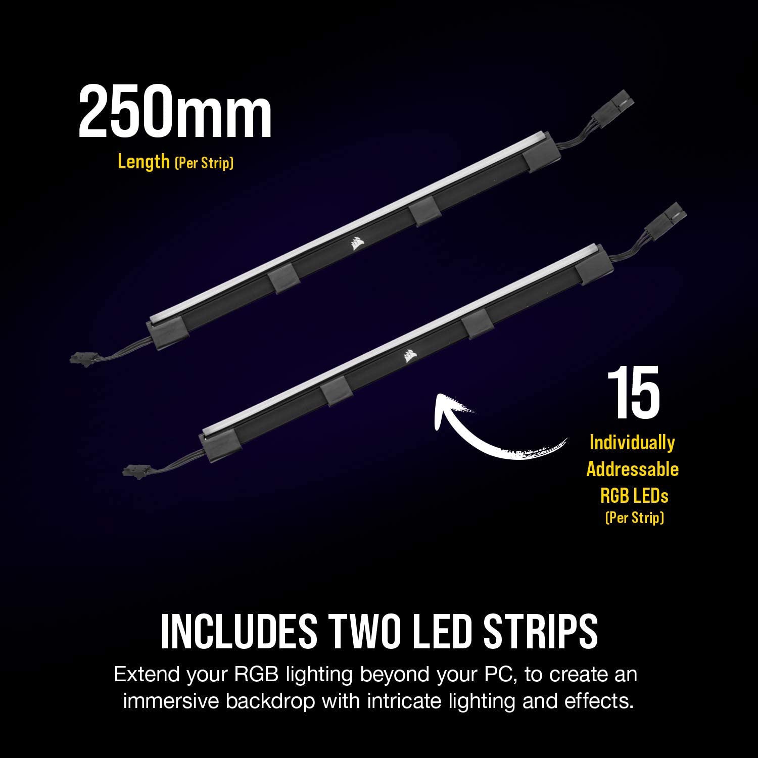 Corsair - iCUE LS100 Smart Lighting Strip Expansion Kit 250mm - Core Components by Corsair The Chelsea Gamer