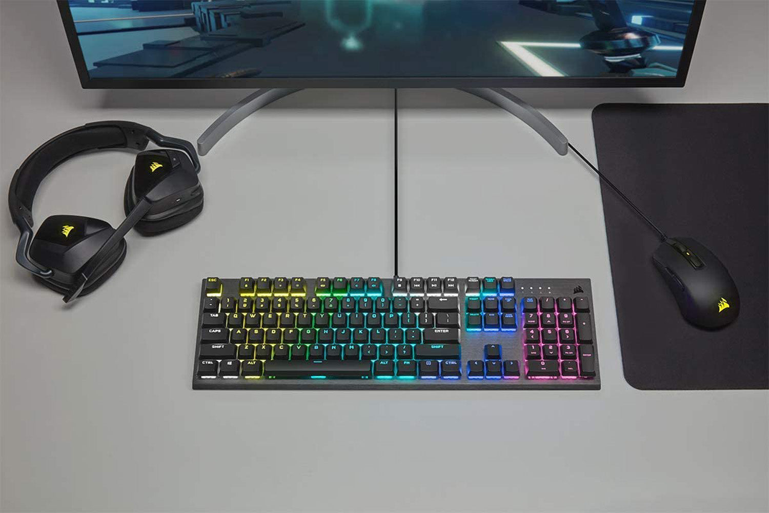 Corsair - K60 RGB PRO Mechanical Gaming Keyboard - Cherry Viola - Black - Keyboard by Corsair The Chelsea Gamer