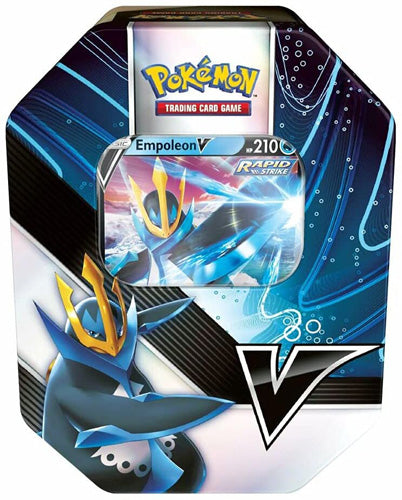 Pokémon V Strikers Tins (Tyranitar V / Empoleaon V) - merchandise by Pokémon The Chelsea Gamer