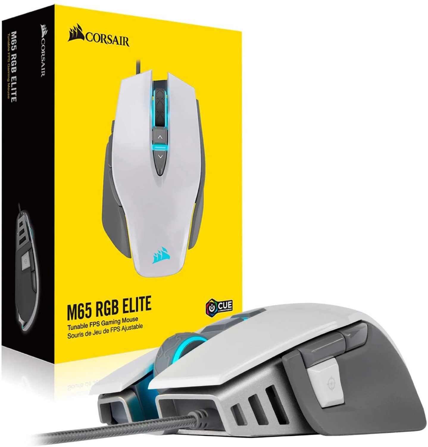 Corsair - M65 RGB ELITE Tunable FPS Gaming Mouse - White - Mice by Corsair The Chelsea Gamer