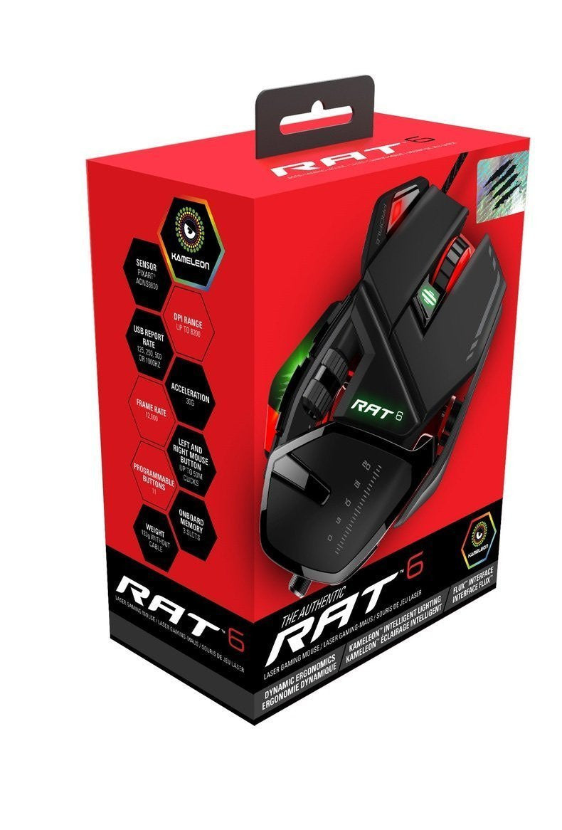 Mad Catz RAT6 Wired Laser Gaming Mouse - Black - Mice by Mad Catz The Chelsea Gamer