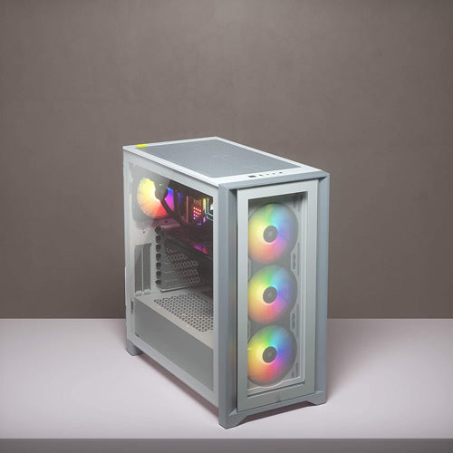 Corsair iCUE 4000X RGB Tempered Glass Mid-Tower ATX Case - White - Core Components by Corsair The Chelsea Gamer