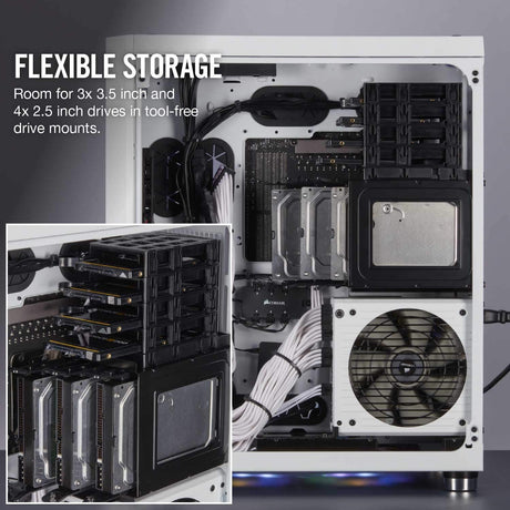 Corsair Crystal Series 680X RGB High Airflow Tempered Glass ATX Smart Gaming Case - White - Core Components by Corsair The Chelsea Gamer