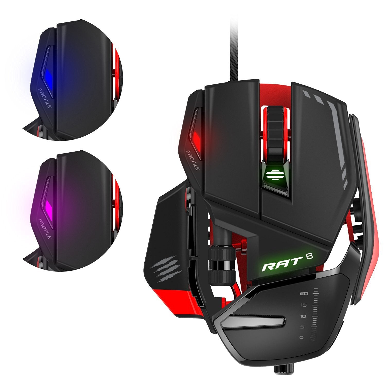 Mad Catz RAT6 Wired Laser Gaming Mouse - Black - Mice by Mad Catz The Chelsea Gamer