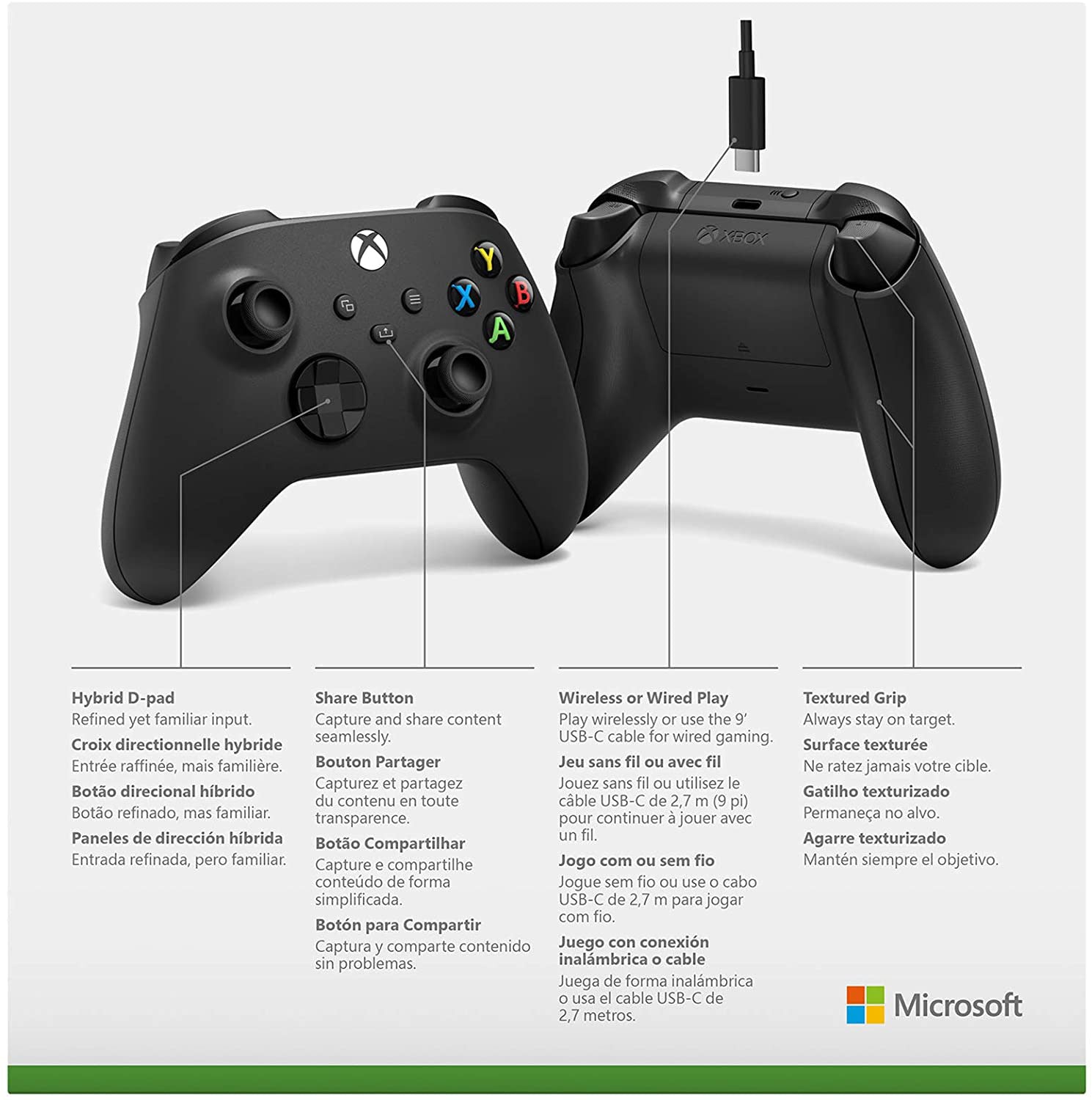 Xbox Wireless Controller & USB-C Cable (Xbox Series X/S & PC) - Console Accessories by Microsoft The Chelsea Gamer