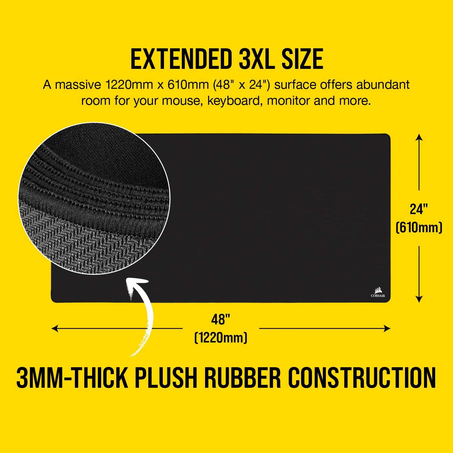 Corsair- MM500 Gaming Mouse Pad - 3XL - Surface by Corsair The Chelsea Gamer