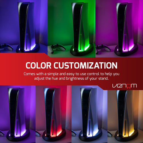 Venom Colour Change LED Stand For PlayStation 5 - Video Game Console Accessories by Venom The Chelsea Gamer