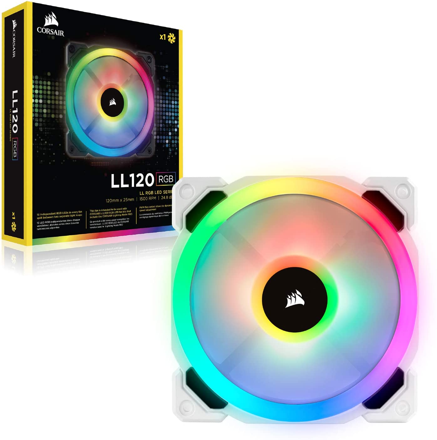 Corsair, Cool Case LL120 RGB Air 120mm Fan - White - Core Components by Corsair The Chelsea Gamer