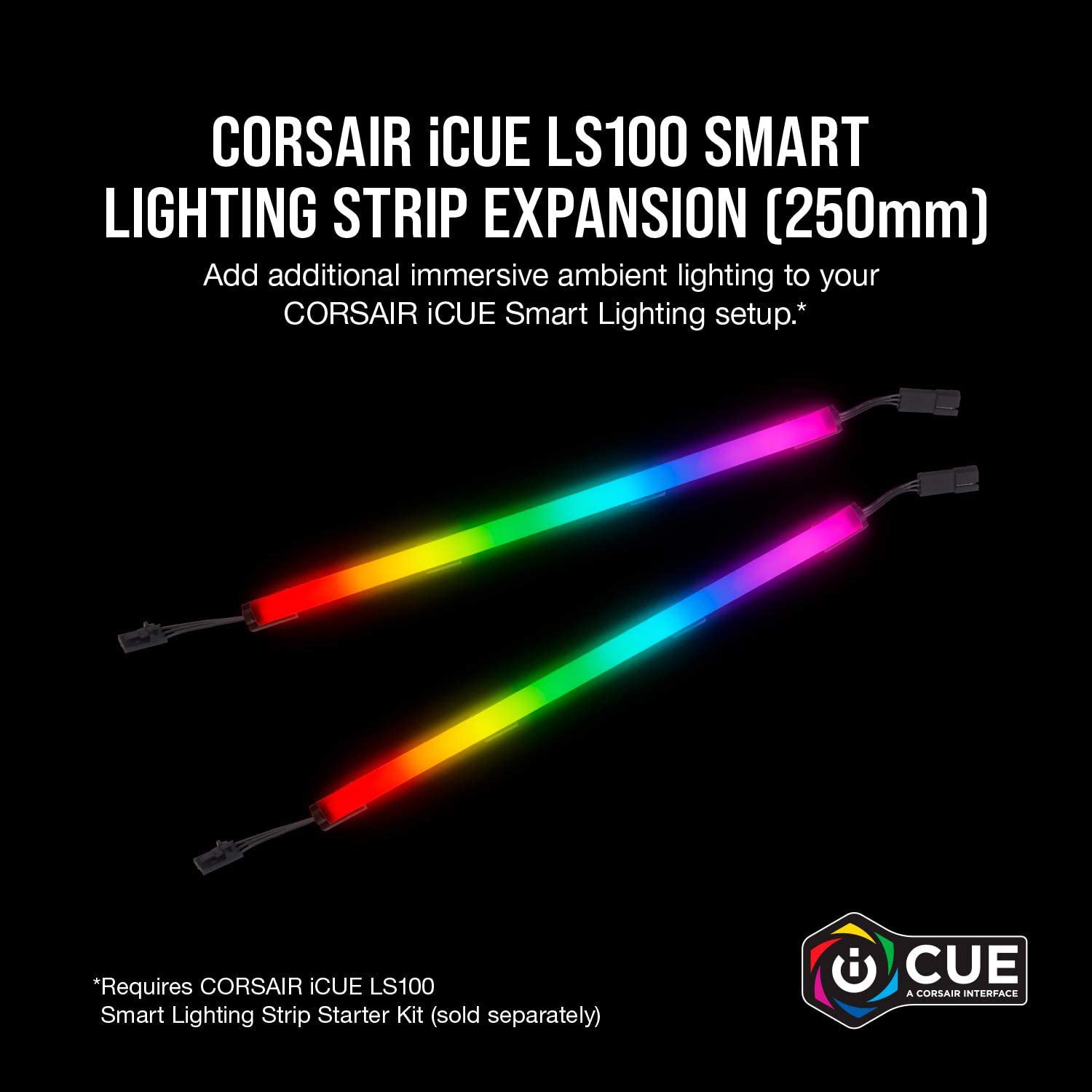 Corsair - iCUE LS100 Smart Lighting Strip Expansion Kit 250mm - Core Components by Corsair The Chelsea Gamer