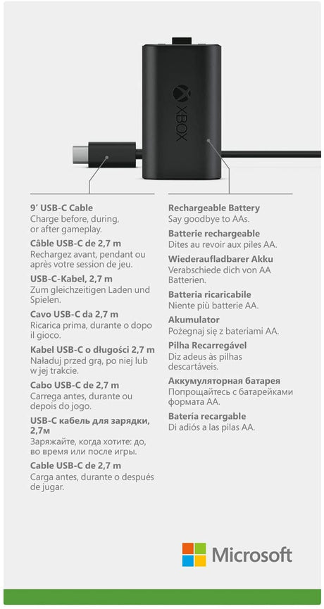 Xbox Play and Charge Kit USB - NEW - Console Accessories by Microsoft The Chelsea Gamer