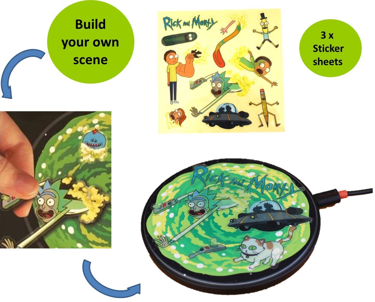 Rick & Morty - 10watt Fast Wireless charger - merchandise by Lazerbuilt Ltd The Chelsea Gamer