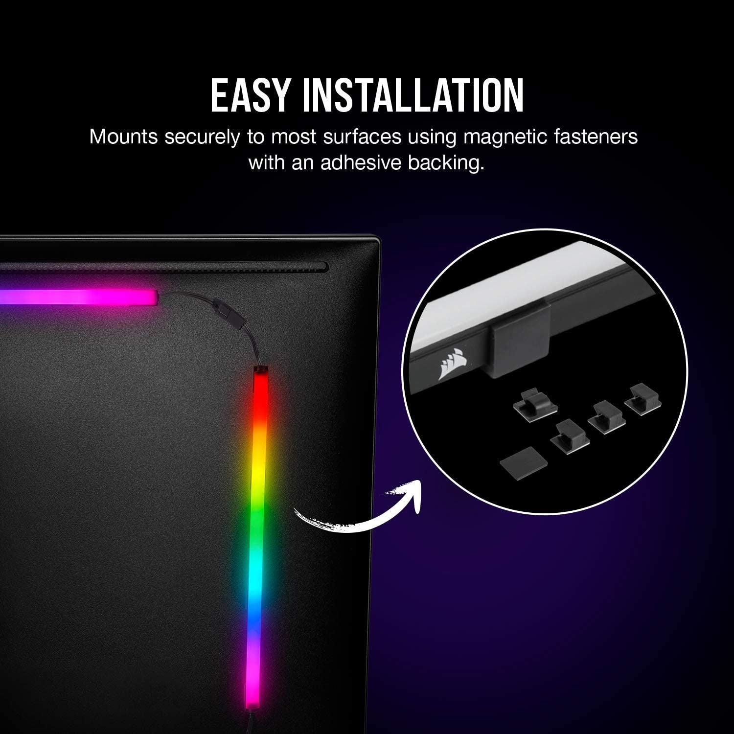 Corsair - iCUE LS100 Smart Lighting Strip Expansion Kit 250mm - Core Components by Corsair The Chelsea Gamer