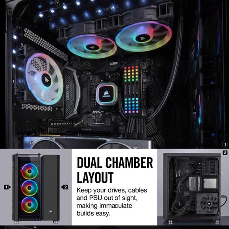 Corsair Crystal Series 680X RGB High Airflow Tempered Glass ATX Smart Gaming Case - Black - Core Components by Corsair The Chelsea Gamer