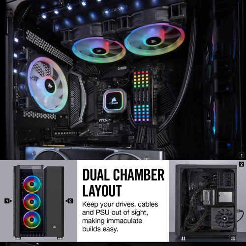 Corsair Crystal Series 680X RGB High Airflow Tempered Glass ATX Smart Gaming Case - Black - Core Components by Corsair The Chelsea Gamer