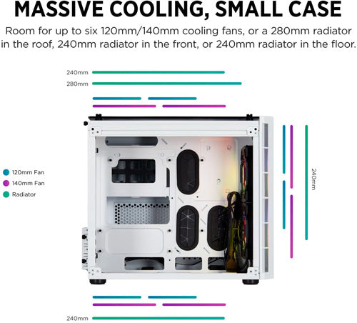 Corsair Crystal 280X PC Case - White - Core Components by Corsair The Chelsea Gamer