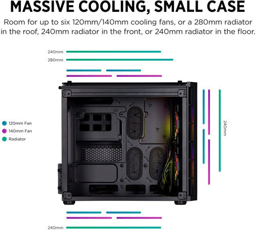 Corsair Crystal 280X PC Case - Black - Core Components by Corsair The Chelsea Gamer
