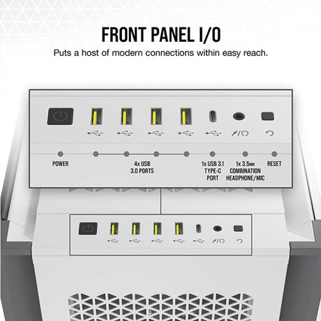 Corsair 7000D AIRFLOW Full Tower PC Case - White - Core Components by Corsair The Chelsea Gamer