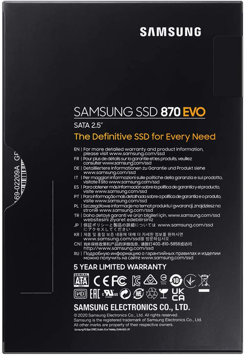 Samsung 870 EVO 500GB 2.5" SATA III SSD - Core Components by Samsung The Chelsea Gamer