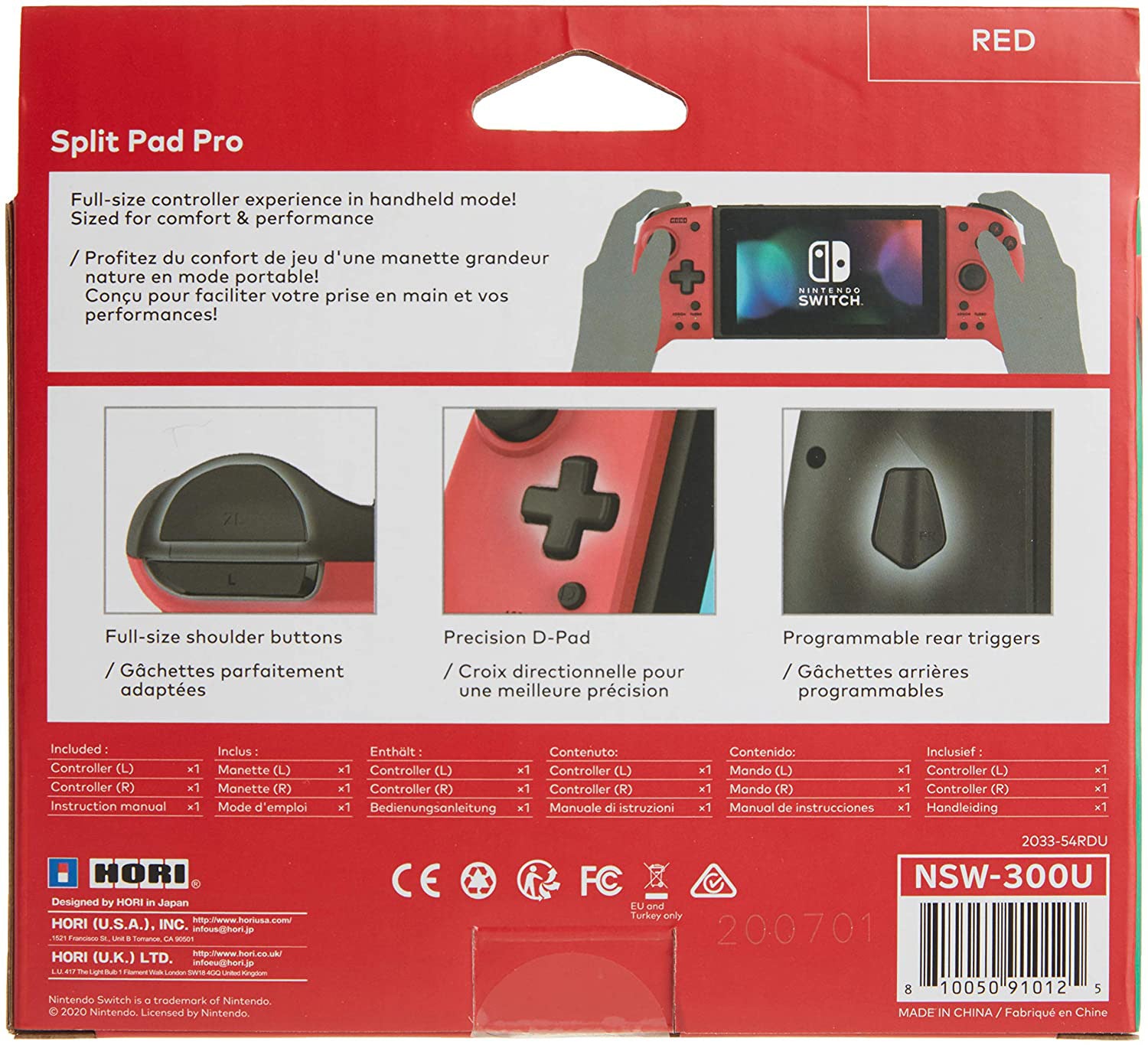 HORI Split Pad Pro - Red - Console Accessories by HORI The Chelsea Gamer
