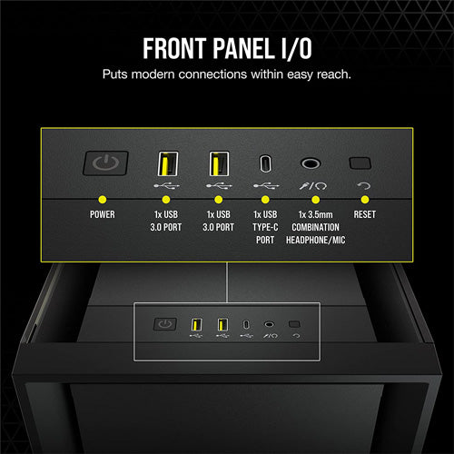 Corsair 5000D Tempered Glass Midi Tower PC Case - Black - Core Components by Corsair The Chelsea Gamer