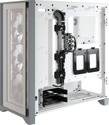 Corsair iCUE 4000X RGB Tempered Glass Mid-Tower ATX Case - White - Core Components by Corsair The Chelsea Gamer