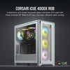 Corsair iCUE 4000X RGB Tempered Glass Mid-Tower ATX Case - White - Core Components by Corsair The Chelsea Gamer