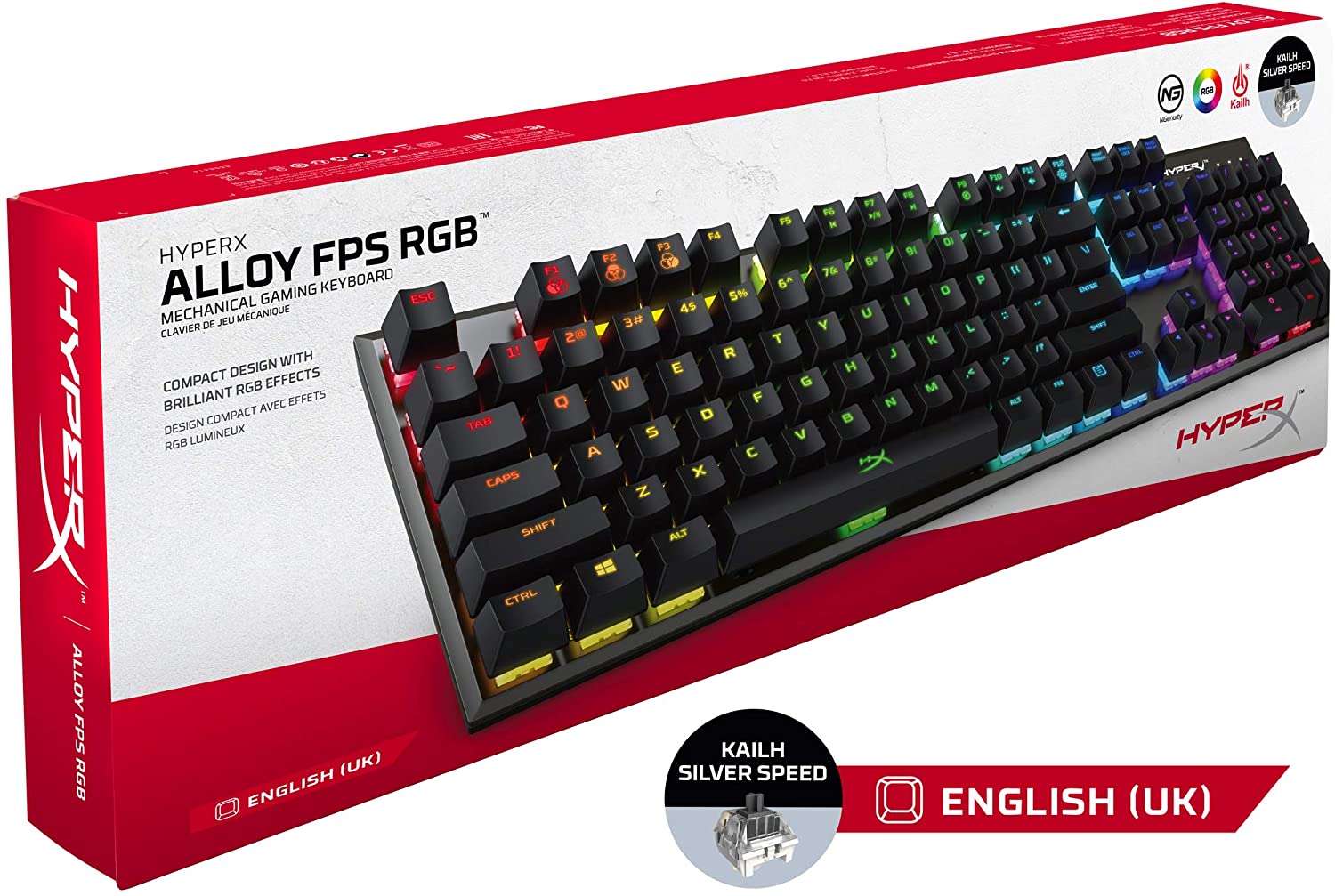 HyperX Alloy FPS USB RGB LED Gaming Keyboard with Mechanical Kailh Silver Speed Switches - Keyboard by HyperX The Chelsea Gamer